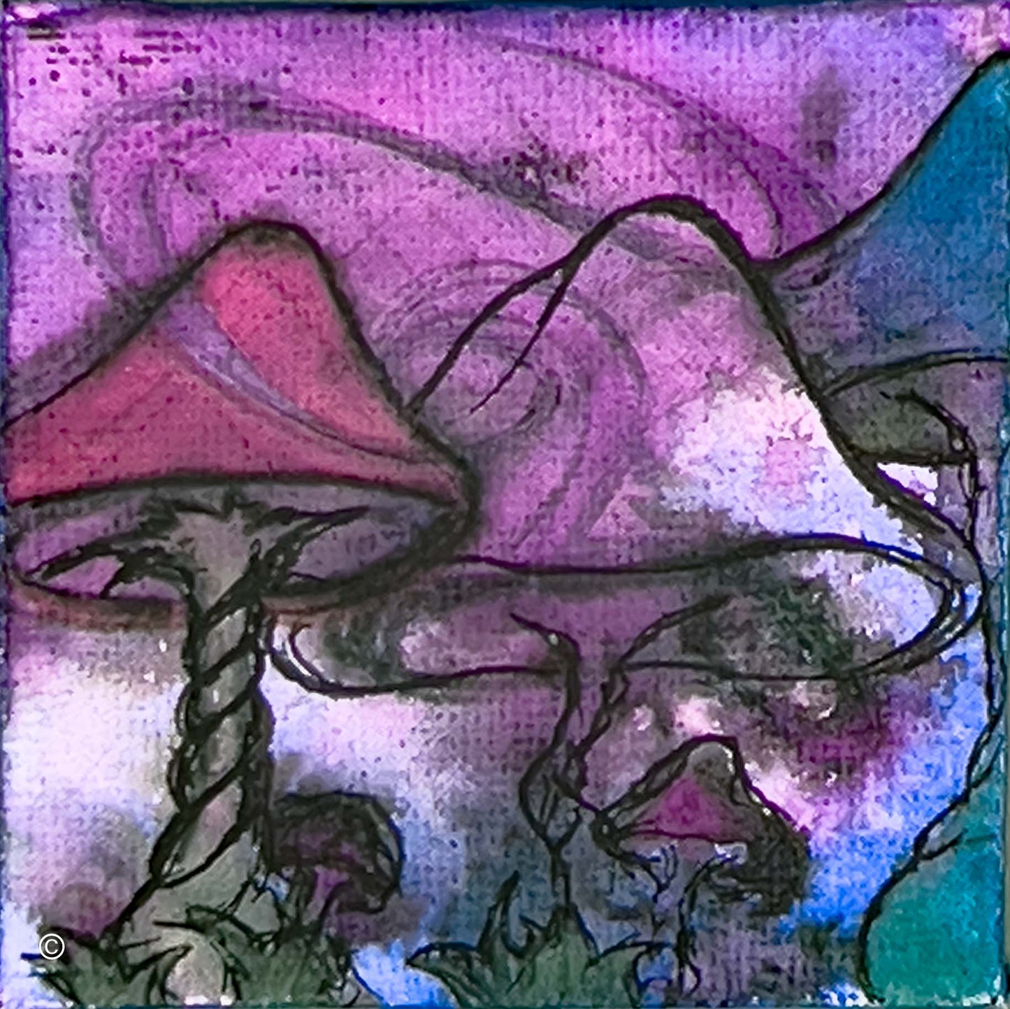 Mushroom gathering (4802-on Canvas)
