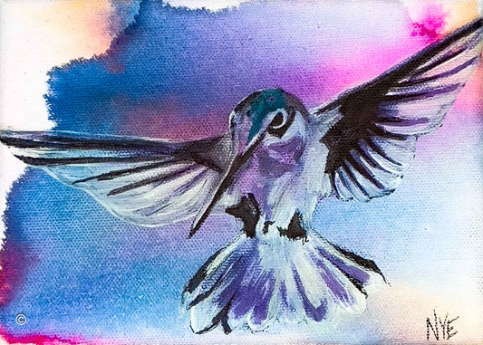 Hummingbird in Flight (0855-on Canvas)