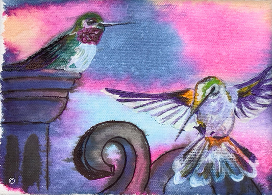 Hummingbirds (0921-on Canvas)