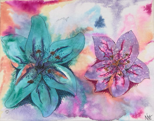 Watercolor Flowers (0943-on Canvas)